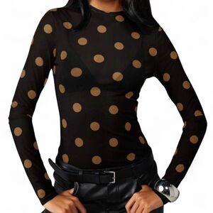 Black and Brown Polka Dot Top Women’s Small